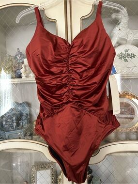 NWT Copper Ruched Swimsuit Sz 14. C:4816-40 6/9/26